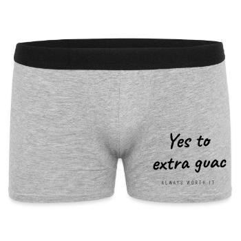 Avocado - Yes To Extra Guac - Guacamole - Männer Boxer Shorts - Grau meliert - Vorne