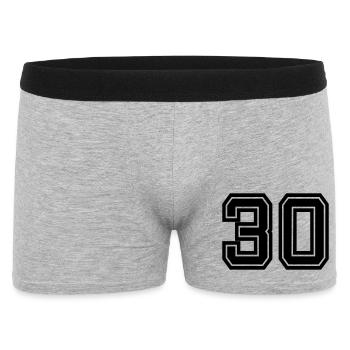 30 - Männer Boxer Shorts - Grau meliert - Vorne