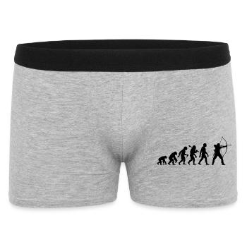 Bogenschütze Evolution Für Hobby Bogenschießen - Männer Boxer Shorts - Grau meliert - Vorne