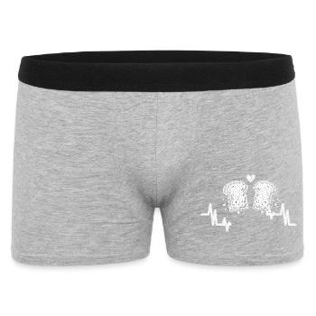 Erdnussbutter Marmelade Pausenbrot Sandwich Fan - Männer Boxer Shorts - Grau meliert - Vorne
