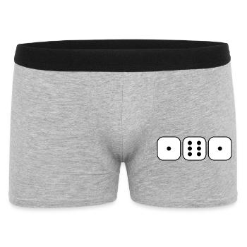 161 "Würfel" - Männer Boxer Shorts - Grau meliert - Vorne