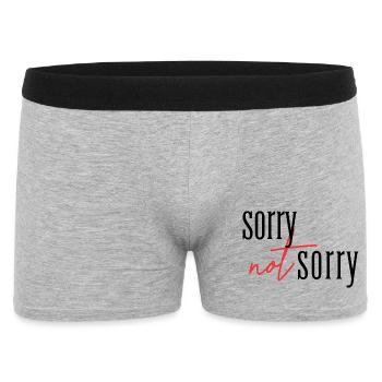 Sorry Not sorry  - Männer Boxer Shorts - Grau meliert - Vorne
