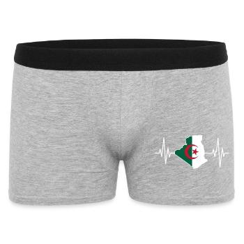 Algerischer Herzschlag Algerien Herzschlag Herzschlag - Männer Boxer Shorts - Grau meliert - Vorne