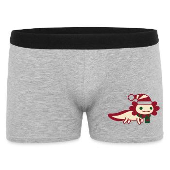 Axolotl Weihnachten Clipart - Männer Boxer Shorts - Grau meliert - Vorne