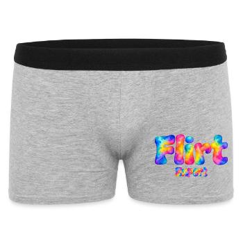 Flirt Expert – Bunter Aquarell Spruch mit Humor - Männer Boxer Shorts - Grau meliert - Vorne
