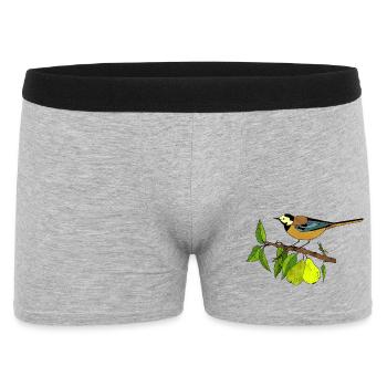 Bunter Vogel - Männer Boxer Shorts - Grau meliert - Vorne