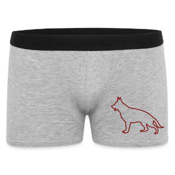 Hund Silhouette - Männer Boxer Shorts - Grau meliert - Vorne