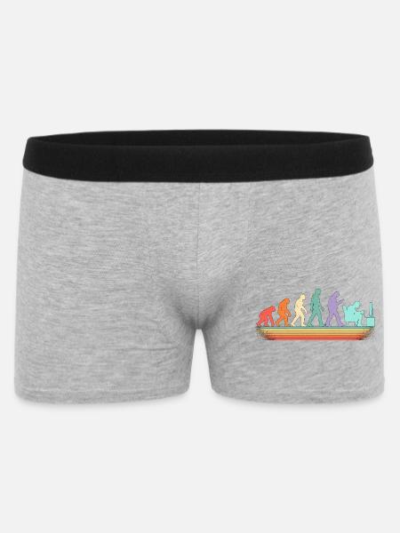 Evolution der Arbeit: Von Steinzeit zum Computer - Männer Boxer Shorts - Grau meliert