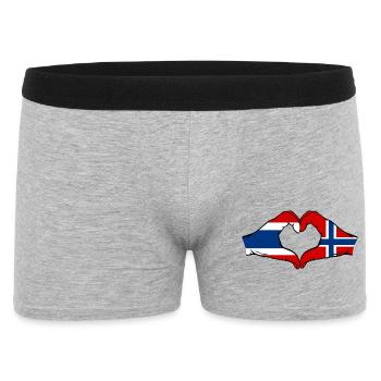 Thailand Schweden Flagge Hände Herzform - Männer Boxer Shorts - Grau meliert - Vorne