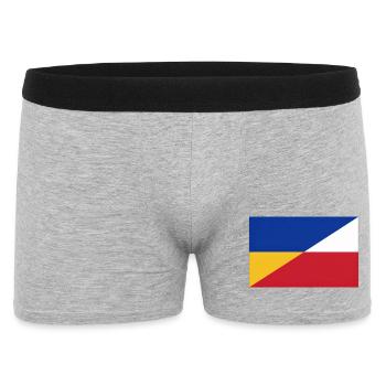 Ukraine-Polnische Flagge – Ukrainische und Polnische Einheit - Männer Boxer Shorts - Grau meliert - Vorne