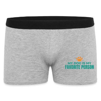 Mein Hund ist mein Lieblingsmensch - Männer Boxer Shorts - Grau meliert - Vorne
