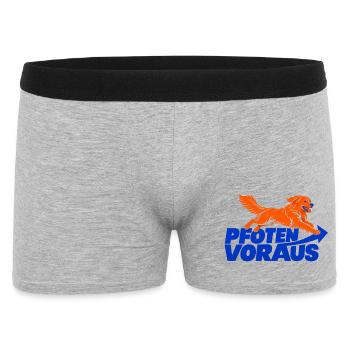 Pfoten voraus – Golden Retriever - Männer Boxer Shorts - Grau meliert - Vorne