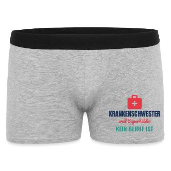 Krankenschwester – Superheldin ist kein Beruf - Männer Boxer Shorts - Grau meliert - Vorne
