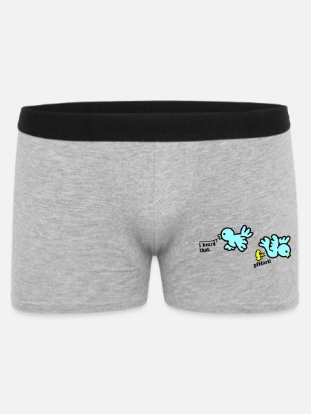when birds fart - Männer Boxer Shorts - Grau meliert