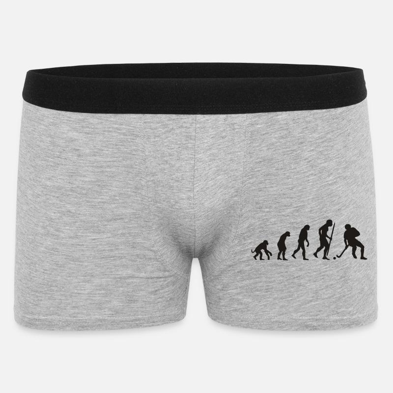 Evolution der Feldhockey - Männer Boxer Shorts - Grau meliert