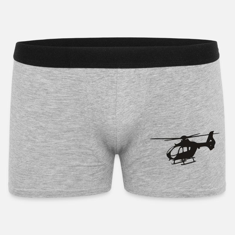 EC-135 Hubschrauber - Männer Boxer Shorts - Grau meliert