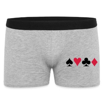 Poker (V) - Men's Boxer Shorts - heather grey - Front