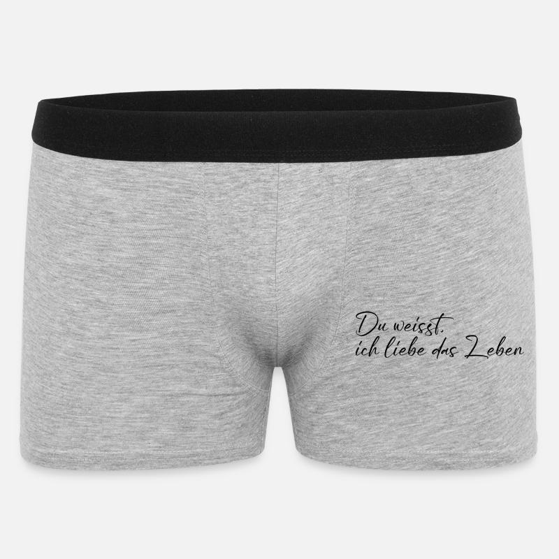 Ich liebe das Leben - Männer Boxer Shorts - Grau meliert