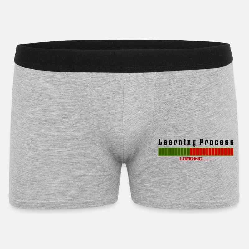 Learning Process Loading white shirt - Männer Boxer Shorts - Grau meliert