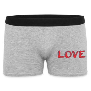 LIEBE. PAAR. ICH HABE GERADE GEHEIRATET. Junggesellinnenabschied. VALENTINSTAG. - Männer Boxer Shorts - Grau meliert - Vorne