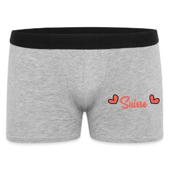 SWITZERLAND. COUNTRY. GENEVA. FLAG - Men's Boxer Shorts - heather grey - Front