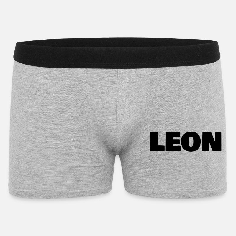 Leon - Männer Boxer Shorts - Grau meliert