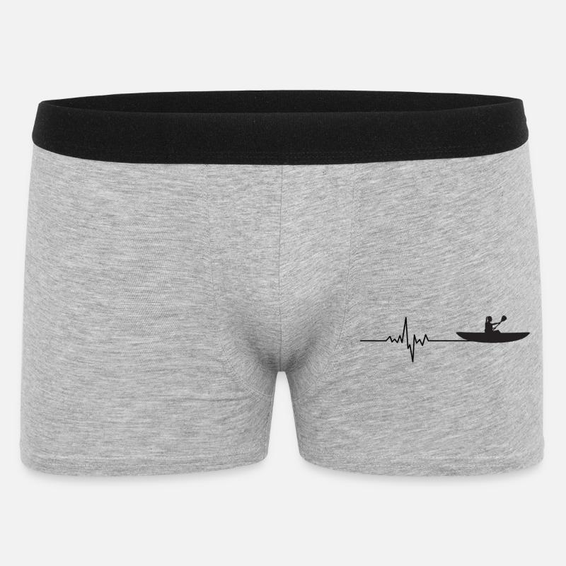 Herzschlag Ruderer – EKG Ruderboot Design - Männer Boxer Shorts - Grau meliert