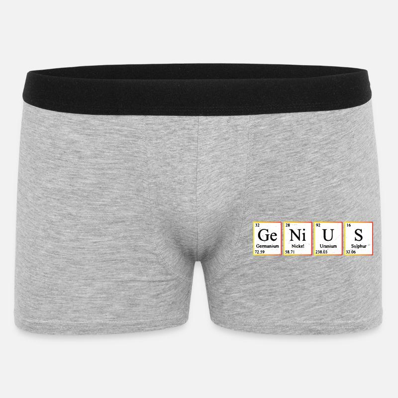 Genius Periodic Table Elements Chemistry - Männer Boxer Shorts - Grau meliert
