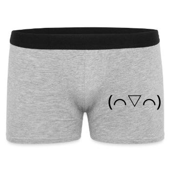 Laughing Emote (⌒▽⌒) Cheerful Kaomoji - Men's Boxer Shorts - heather grey - Front