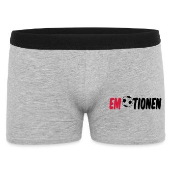 Emotionen (Fußball) Geschenk - Männer Boxer Shorts - Grau meliert - Vorne