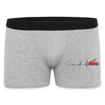 Fire Brigade Heartbeat Firefighter Fire Truck - Men's Boxer Shorts - heather grey - Front