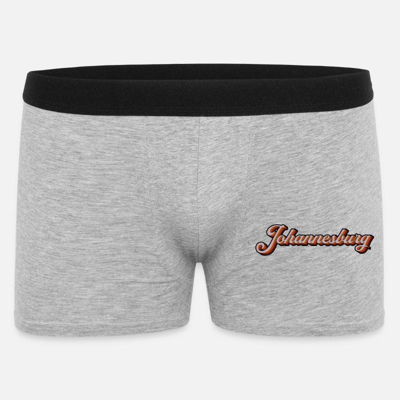 Johannesburg Retro Script - Männer Boxer Shorts - Grau meliert