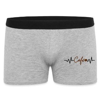Amoureux du café - Electrocardiogramme - Coeur - Boxer Homme - gris chiné - Devant