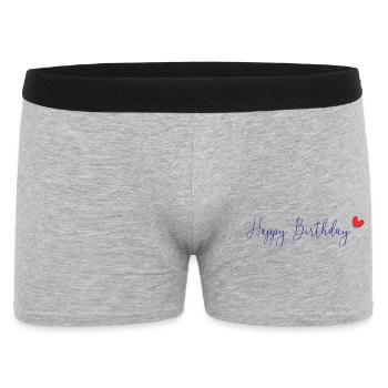 HAPPY BIRTHDAY. HAPPY BIRTHDAY. ANNIVERSARY. - Men's Boxer Shorts - heather grey - Front