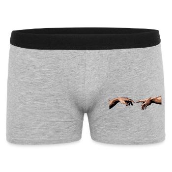 Verschlungene Hände mit künstlerischem Stil - Männer Boxer Shorts - Grau meliert - Vorne