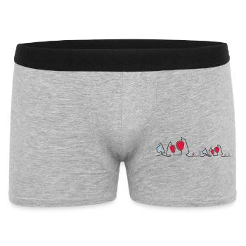 Regatta Skyline Segelboote Segeln Segelsport Boote - Männer Boxer Shorts - Grau meliert - Vorne