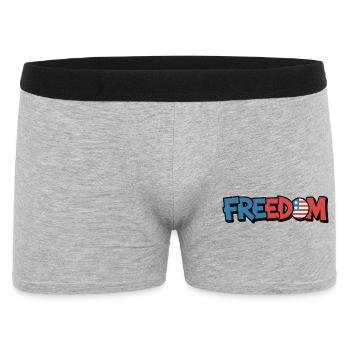 Freedom Typography Statement Design - Men's Boxer Shorts - heather grey - Front