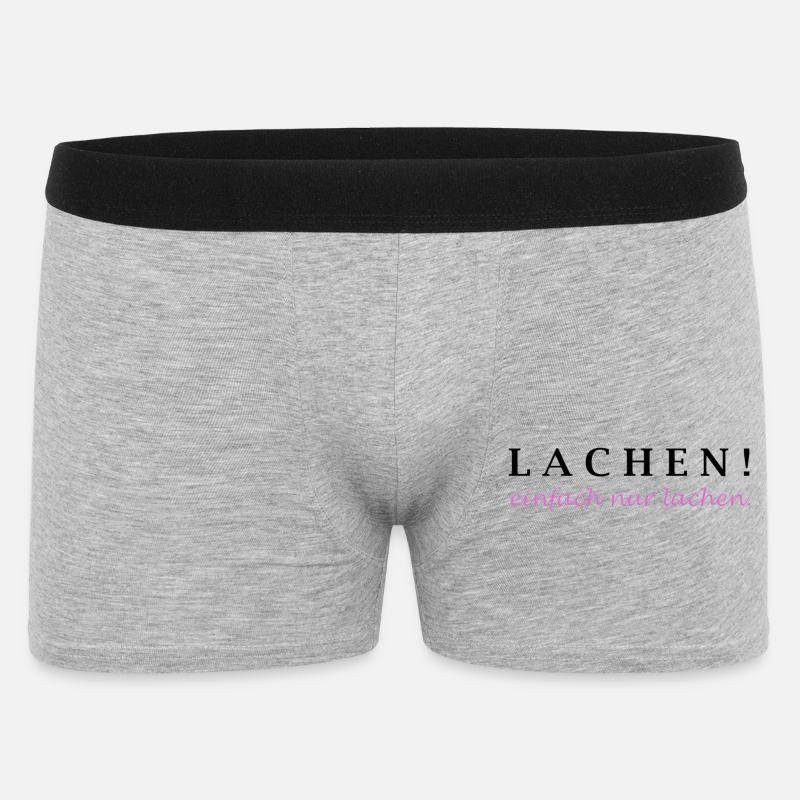 lachen! einfach nur lachen. - Männer Boxer Shorts - Grau meliert