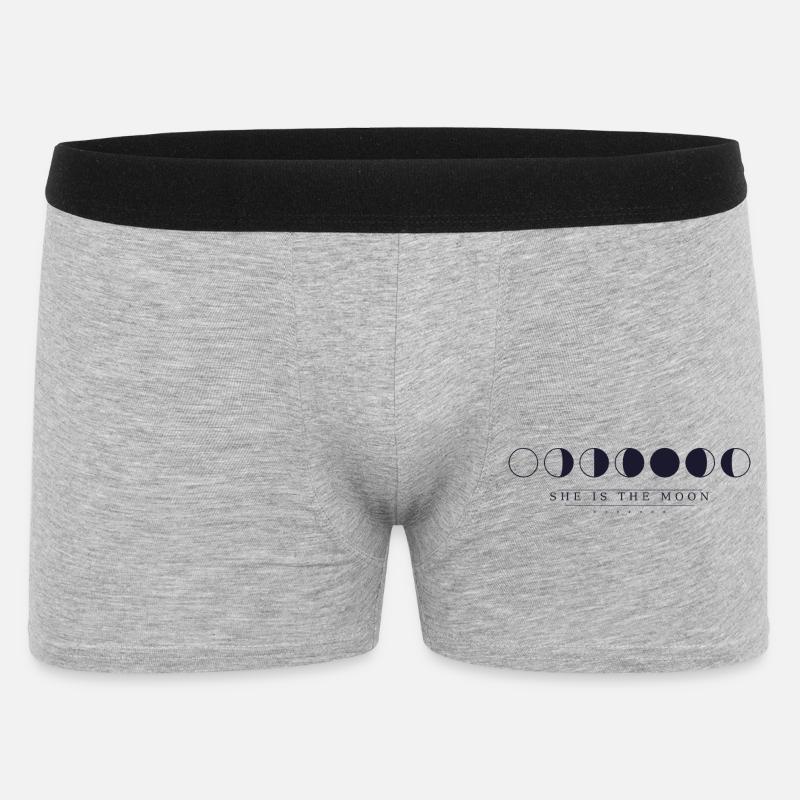 She is the moon - Männer Boxer Shorts - Grau meliert