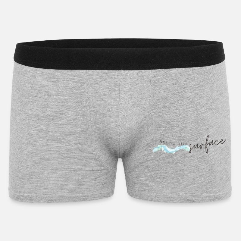 Below The Surface Ocean Inspired T-Shirt  - Männer Boxer Shorts - Grau meliert