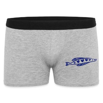 POISSON CŒUR - Boxer Homme - gris chiné - Devant