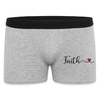 Faith Typography with a Heart - Men's Boxer Shorts - heather grey - Front