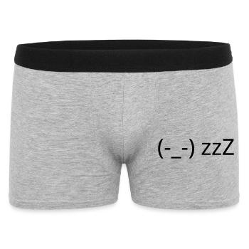 Sleeping Emote (-_-) zzZ Tired Kaomoji - Men's Boxer Shorts - heather grey - Front