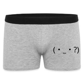Confused Emote (・_・?) Question mark - Men's Boxer Shorts - heather grey - Front