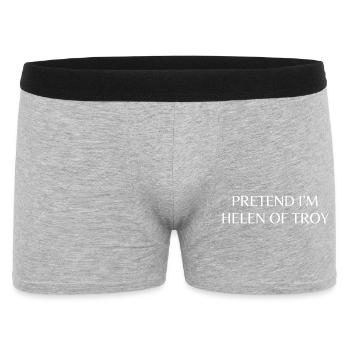 Tu so, als wäre ich Helena von Troja. - Männer Boxer Shorts - Grau meliert - Vorne