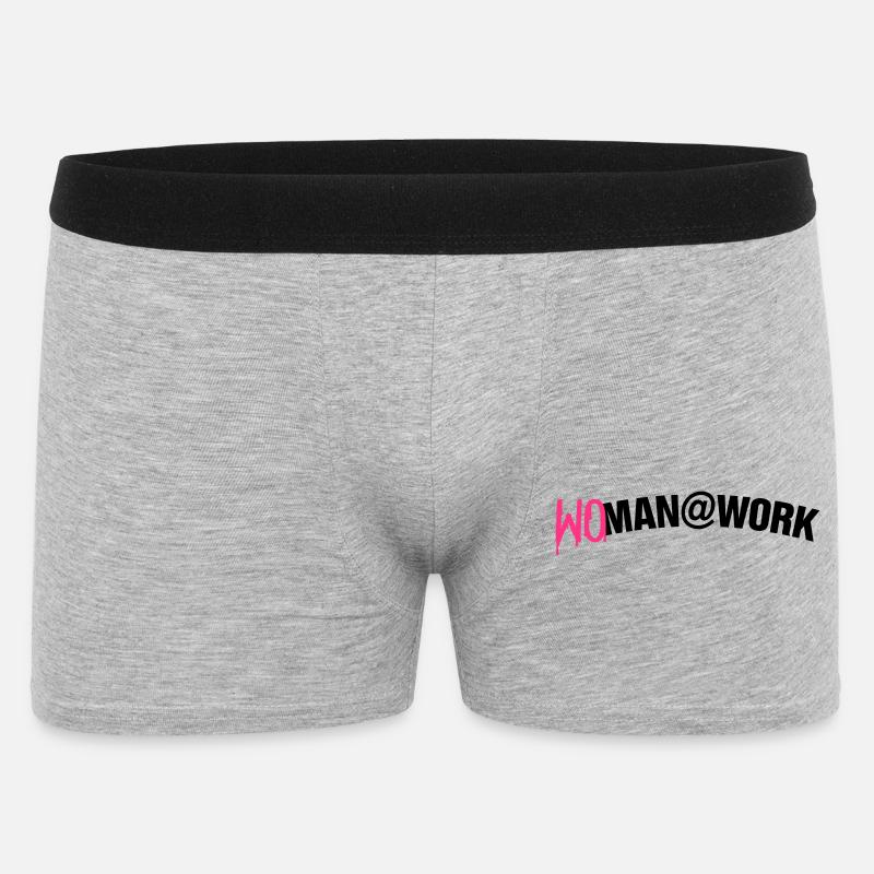 Woman at work - Männer Boxer Shorts - Grau meliert