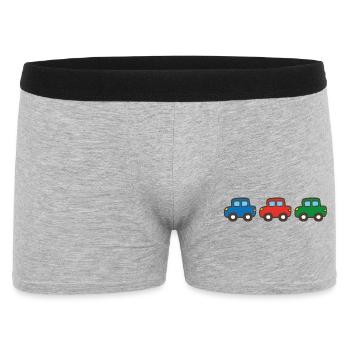 drei Autos - Männer Boxer Shorts - Grau meliert - Vorne