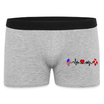 Cardio heart USA and flag Denmark - Men's Boxer Shorts - heather grey - Front