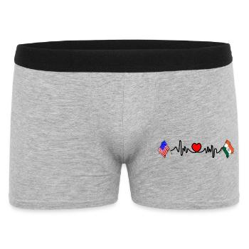 Cardio coeur avec drapeau USA USA, Inde - Boxer Homme - gris chiné - Devant