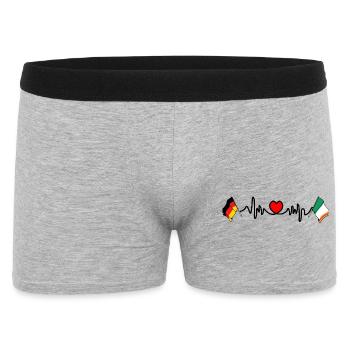 Cardio heart with Flag Germany and flag Ireland - Men's Boxer Shorts - heather grey - Front
